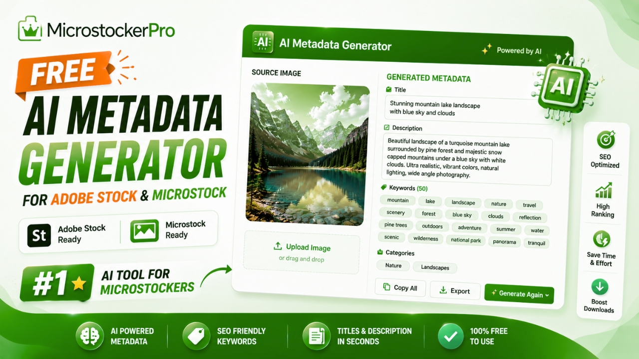 Best Free AI Metadata Generator for Adobe Stock & Shutterstock Contributors