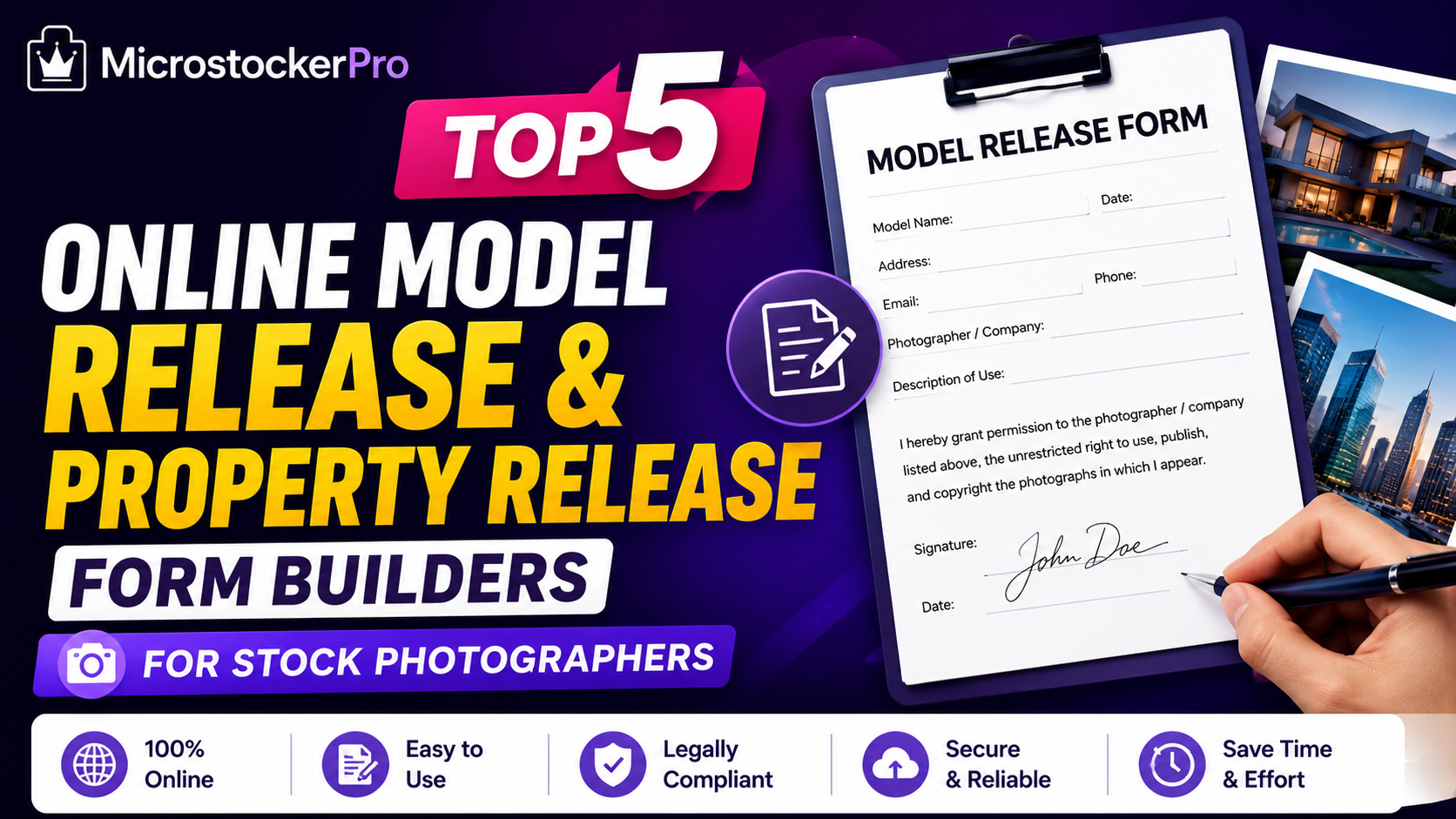 Top 5 Online Model Release & Property Release Form Builders for Stock Photographers